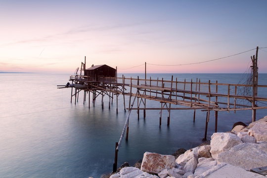 Europe,Italy,Molise,Campobasso district,Termoli..Trabocchi coast .