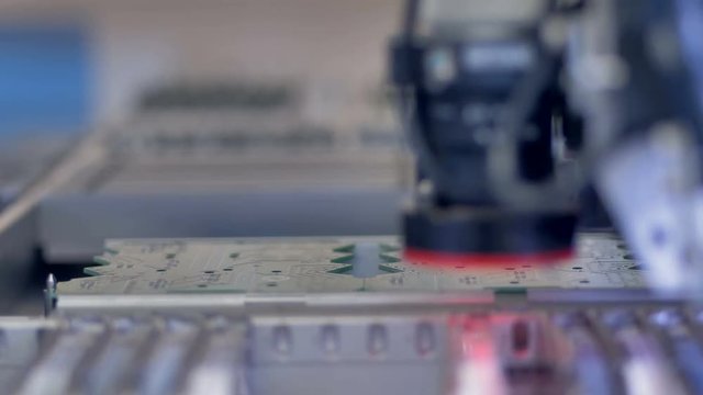 Circuit board assembly, production line. 4K.