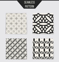 Fototapeta premium Abstract concept vector monochrome geometric pattern. Black and white minimal background. Creative illustration template. Seamless stylish texture. For wallpaper, surface, web design, textile, decor.