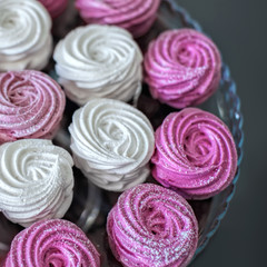 Pink marshmallows background