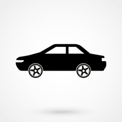 Obraz na płótnie Canvas Car icon Vector Illustration. Side view of car, automobile, motor vehicle