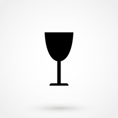 Wineglass icon flat. Illustration isolated vector sign symbol