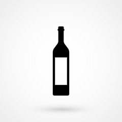 Wine bottle icon isolated on white background. Vector illustration.