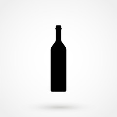 Wine bottle icon isolated on white background. Vector illustration.