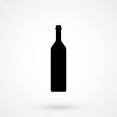Wine bottle icon isolated on white background. Vector illustration.
