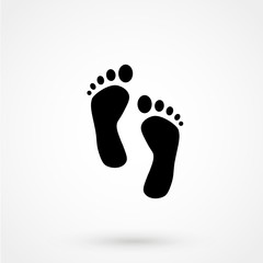 Fototapeta na wymiar Footprint vector icon isolated on white background.