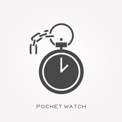 Silhouette icon pocket watch