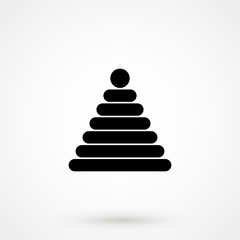 Isolated Pyramid Icon Symbol On Clean Background. Vector Toy Element In Trendy Style.