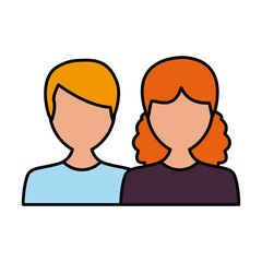 Fototapeta premium Couple faceless avatar icon vector illustration graphic design