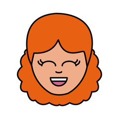 Woman smiling cartoon icon vector illustration graphic design