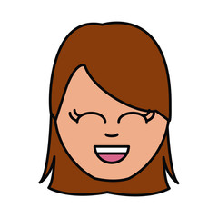 Woman smiling cartoon icon vector illustration graphic design