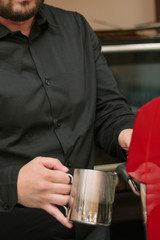 Barista making cappuccino