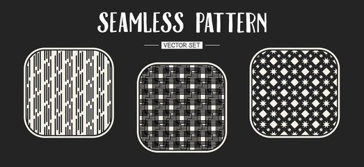 Abstract concept vector monochrome geometric pattern. Black and white minimal background. Creative illustration template. Seamless stylish texture. For wallpaper, surface, web design, textile, decor.