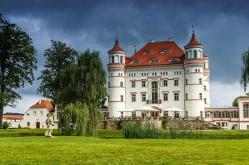 Fototapeta na wymiar Beautiful palace in Wojanow village, Silesia, Poland