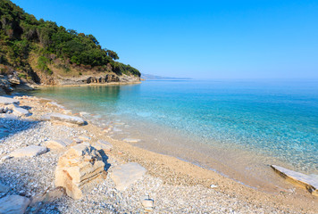 Fototapeta na wymiar Summer morning Pulebardha beach (Albania).