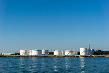 oil petroleum storage terminal in port