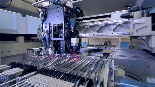 Circuit board assembly, production line. 4K.