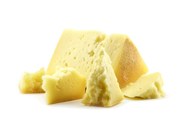 Pieces of freshness chesse isolated