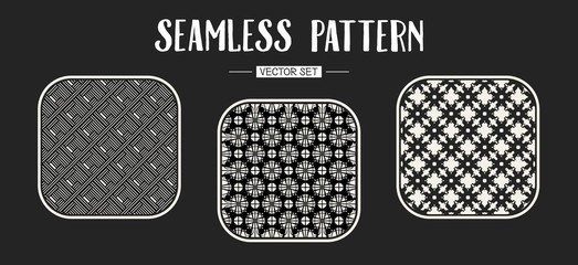 Abstract concept vector monochrome geometric pattern. Black and white minimal background. Creative illustration template. Seamless stylish texture. For wallpaper, surface, web design, textile, decor.