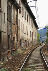Fototapeta na wymiar Railway in Como. Italy 