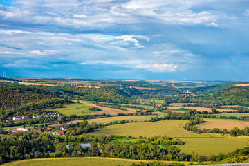 Fototapeta na wymiar View over the Saaletal towards Dornburg