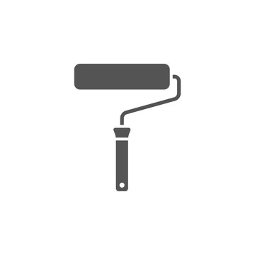 Paint roller silhouette, icon			