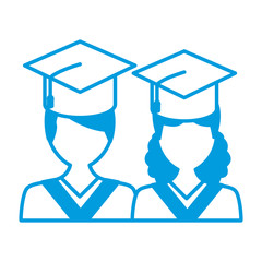 Students in graduation icon vector illustration graphic design