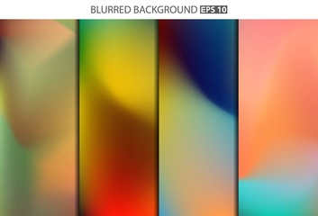 Abstract Creative concept vector multicolored blurred background set. For Web and Mobile Applications, art illustration template design, business infographic and social media, modern decoration