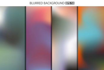 Naklejka premium Abstract Creative concept vector multicolored blurred background set. For Web and Mobile Applications, art illustration template design, business infographic and social media, modern decoration