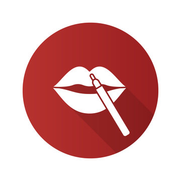 recommend clip art: Pencil lipstick flat design long shadow glyph icon