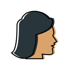 Woman head silhouette icon vector illustration graphic design