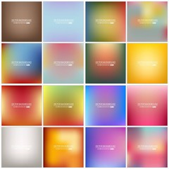 Abstract Creative concept vector multicolored blurred background set. For Web and Mobile Applications, art illustration template design, business infographic and social media, modern decoration