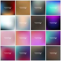 Abstract Creative concept vector multicolored blurred background set. For Web and Mobile Applications, art illustration template design, business infographic and social media, modern decoration