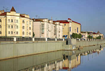 Fototapeta na wymiar Embankment of Bolaq canal in Kazan. Tatarstan. Russia 