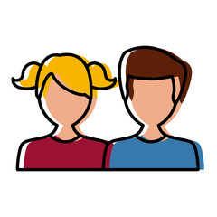 Couple faceless avatar icon vector illustration graphic design