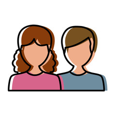 Couple faceless avatar icon vector illustration graphic design