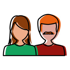 Couple faceless avatar icon vector illustration graphic design