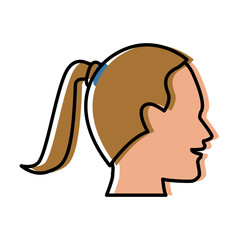 Woman head silhouette icon vector illustration graphic design
