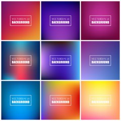 Abstract Creative concept vector multicolored blurred background set. For Web and Mobile Applications, art illustration template design, business infographic and social media, modern decoration