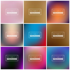 Abstract Creative concept vector multicolored blurred background set. For Web and Mobile Applications, art illustration template design, business infographic and social media, modern decoration