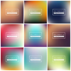 Abstract Creative concept vector multicolored blurred background set. For Web and Mobile Applications, art illustration template design, business infographic and social media, modern decoration