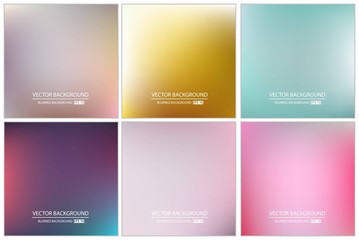 Abstract Creative concept vector multicolored blurred background set. For Web and Mobile Applications, art illustration template design, business infographic and social media, modern decoration