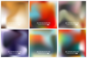 Abstract Creative concept vector multicolored blurred background set. For Web and Mobile Applications, art illustration template design, business infographic and social media, modern decoration