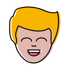 Fototapeta premium Man smiling cartoon icon vector illustration graphic design