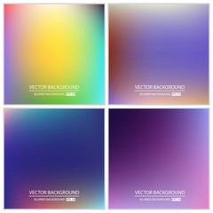 Abstract Creative concept vector multicolored blurred background set. For Web and Mobile Applications, art illustration template design, business infographic and social media, modern decoration
