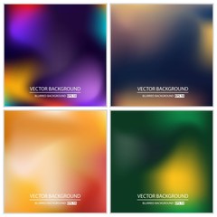 Abstract Creative concept vector multicolored blurred background set. For Web and Mobile Applications, art illustration template design, business infographic and social media, modern decoration