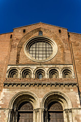 Toulouse cathedral front facade, France