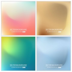 Abstract Creative concept vector multicolored blurred background set. For Web and Mobile Applications, art illustration template design, business infographic and social media, modern decoration