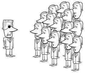 young corporate employees and manager