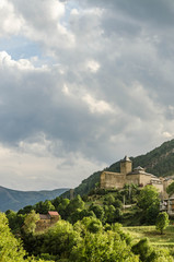 Fototapeta premium view from antique buildings in Torla, Spain